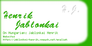 henrik jablonkai business card